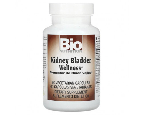Здоровье мочеполовой системы Bio Nutrition, Kidney Bladder Wellness, 60 вегетарианских капсул Здоровье мочеполовой системы Bio Nutrition, Kidney Bladder Wellness, 60 вегетарианских капсул