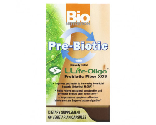 Для пищеварительной системы Bio Nutrition, Pre-Biotic, 60 вегетарианских капсул Для пищеварительной системы Bio Nutrition, Pre-Biotic, 60 вегетарианских капсул