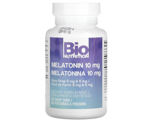 БАДы Bio Nutrition, Мелатонин, 10 мг, 60 таблеток БАДы Bio Nutrition, Мелатонин, 10 мг, 60 таблеток