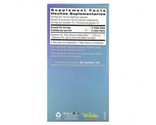 Фрукты и ягоды Bio Nutrition, Advanced Berberine, 50 вегетарианских капсул Фрукты и ягоды Bio Nutrition, Advanced Berberine, 50 вегетарианских капсул