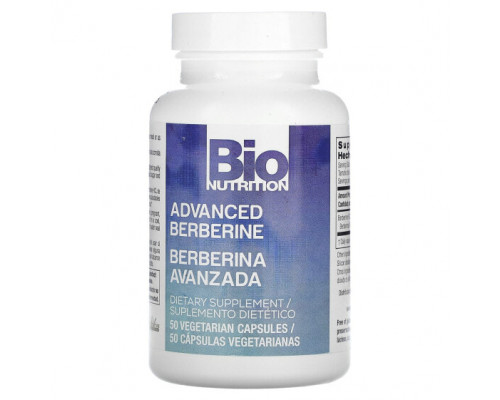 Фрукты и ягоды Bio Nutrition, Advanced Berberine, 50 вегетарианских капсул Фрукты и ягоды Bio Nutrition, Advanced Berberine, 50 вегетарианских капсул