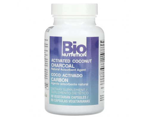Для пищеварительной системы Bio Nutrition, Активированный кокосовый уголь, 90 вегетарианских капсул Для пищеварительной системы Bio Nutrition, Активированный кокосовый уголь, 90 вегетарианских капсул