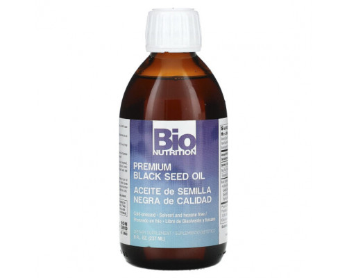 Растительные масла Bio Nutrition, Масло черного тмина премиального качества, 237 мл (8 жидк. Унций) Растительные масла Bio Nutrition, Масло черного тмина премиального качества, 237 мл (8 жидк. Унций)