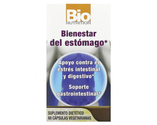 Для пищеварительной системы Bio Nutrition, Здоровье желудка, 60 вегетарианских капсул Для пищеварительной системы Bio Nutrition, Здоровье желудка, 60 вегетарианских капсул