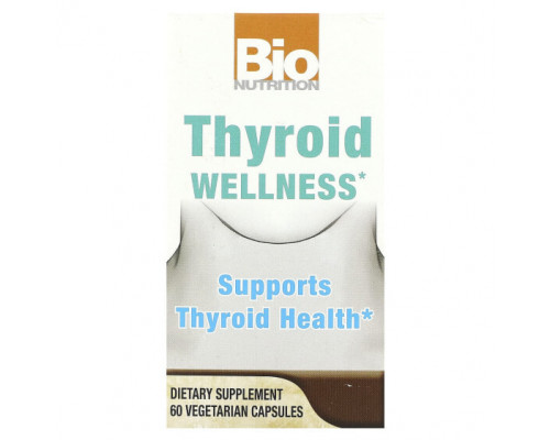 Растительные экстракты и настойки Bio Nutrition, Thyroid Wellness, 60 вегетарианских капсул Растительные экстракты и настойки Bio Nutrition, Thyroid Wellness, 60 вегетарианских капсул