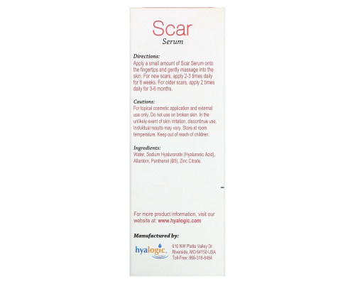 Hyalogic LLC, Scar Serum with Hyaluronic Acid & Allantoin & B5 , 5 fl oz (15 ml) Hyalogic LLC, Scar Serum with Hyaluronic Acid & Allantoin & B5 , 5 fl oz (15 ml)