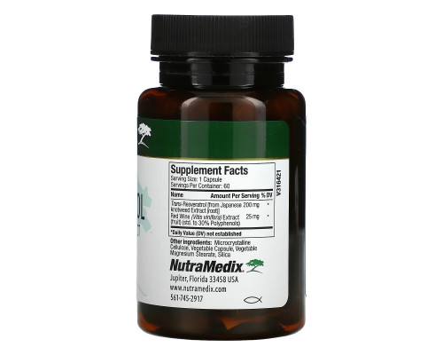 NutraMedix, Resveratrol with Red Wine Extract, 60 Vegetable Capsules NutraMedix, Resveratrol with Red Wine Extract, 60 Vegetable Capsules
