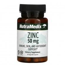 NutraMedix, Zinc, Immune, Skin, and Antioxidant Support, 50 mg, 60 Vegetarian Capsules
