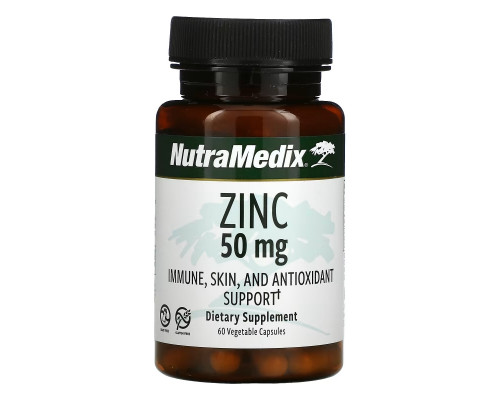 NutraMedix, Zinc, Immune, Skin, and Antioxidant Support, 50 mg, 60 Vegetarian Capsules NutraMedix, Zinc, Immune, Skin, and Antioxidant Support, 50 mg, 60 Vegetarian Capsules