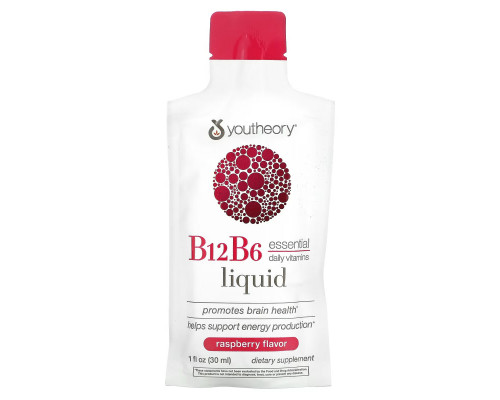 Youtheory, B12B6 On The Go, Raspberry, 12 Packets, 1 fl oz (30 ml) Each Youtheory, B12B6 On The Go, Raspberry, 12 Packets, 1 fl oz (30 ml) Each