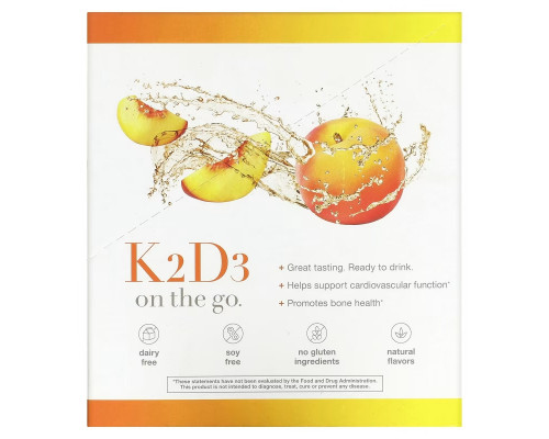 Youtheory, K2D3 On Th Go, Peach, 12 Packets, 1 fl oz (30 ml) Each Youtheory, K2D3 On Th Go, Peach, 12 Packets, 1 fl oz (30 ml) Each