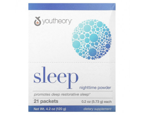 Для здорового сна Youtheory, Sleep, ночной порошок, 21 пакетик по 5,73 г (0,2 унции) Для здорового сна Youtheory, Sleep, ночной порошок, 21 пакетик по 5,73 г (0,2 унции)