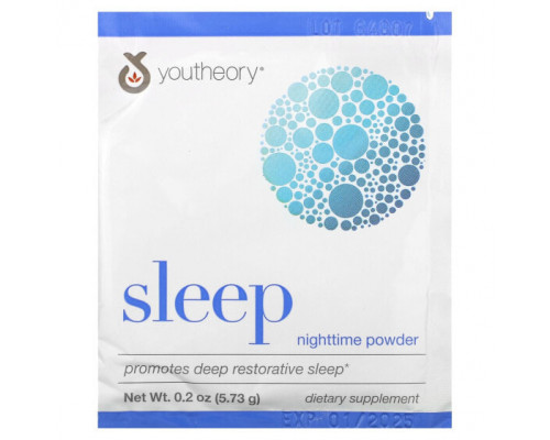 Для здорового сна Youtheory, Sleep, ночной порошок, 21 пакетик по 5,73 г (0,2 унции) Для здорового сна Youtheory, Sleep, ночной порошок, 21 пакетик по 5,73 г (0,2 унции)