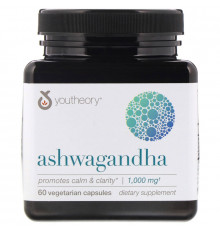 Youtheory, Ashwagandha, 1,000 mg, 60 Vegetarian Capsules