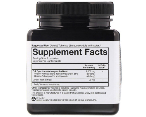 Youtheory, Ashwagandha, 1,000 mg, 60 Vegetarian Capsules Youtheory, Ashwagandha, 1,000 mg, 60 Vegetarian Capsules