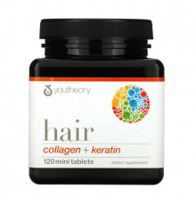 Youtheory, Hair, Collagen + Keratin, 120 Mini Tablets