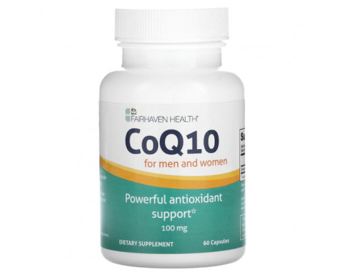 Коэнзим Q10 Fairhaven Health, Co-Q10, 100 мг, 60 капсул Коэнзим Q10 Fairhaven Health, Co-Q10, 100 мг, 60 капсул
