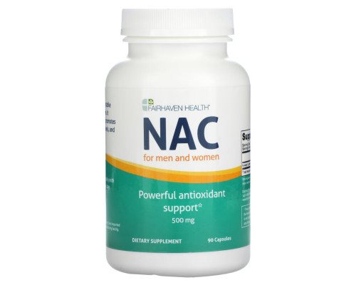 Fairhaven Health, NAC for Men and Women, 500 mg, 90 Capsules Fairhaven Health, NAC for Men and Women, 500 mg, 90 Capsules
