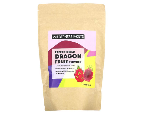 Wilderness Poets LLC, Freeze Dried Dragon Fruit Powder, Pink Pitaya, 12 oz (340 g) Wilderness Poets LLC, Freeze Dried Dragon Fruit Powder, Pink Pitaya, 12 oz (340 g)