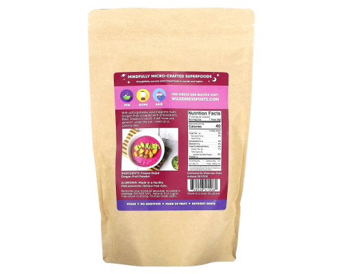 Wilderness Poets LLC, Freeze Dried Dragon Fruit Powder, Pink Pitaya, 12 oz (340 g) Wilderness Poets LLC, Freeze Dried Dragon Fruit Powder, Pink Pitaya, 12 oz (340 g)