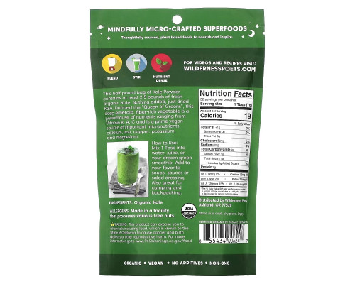 Wilderness Poets, Kale Powder, 8 oz (226.8 g) Wilderness Poets, Kale Powder, 8 oz (226.8 g)