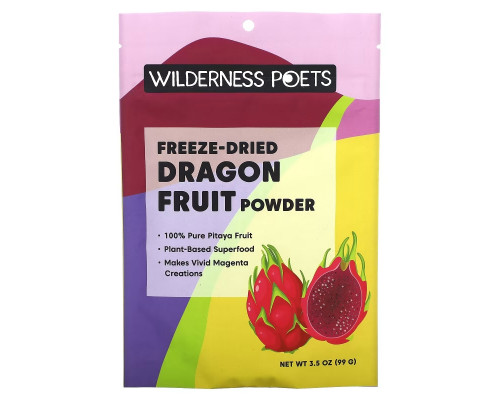 Wilderness Poets, Сублимированный порошок питахайи, 3.5 унций (99 г) Wilderness Poets, Сублимированный порошок питахайи, 3.5 унций (99 г)