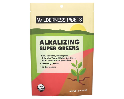 Wilderness Poets LLC, Organic Alkalizing Super Greens, 3.5 oz (99 g) Wilderness Poets LLC, Organic Alkalizing Super Greens, 3.5 oz (99 g)