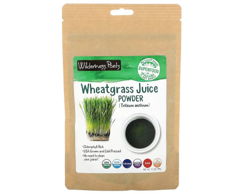 Wilderness Poets LLC, Organic Wheatgrass Juice Powder, 3.5 oz (99 g) Wilderness Poets LLC, Organic Wheatgrass Juice Powder, 3.5 oz (99 g)