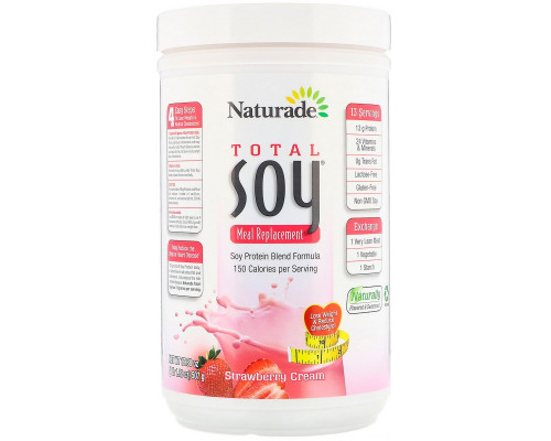 Naturade, Абсолютная соя (Total Soy) 100% натуральный заменитель пищи, клубника со сливками, 17,88 унции (507 г) Naturade, Абсолютная соя (Total Soy) 100% натуральный заменитель пищи, клубника со сливками, 17,88 унции (507 г)