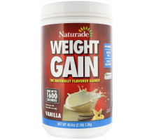Naturade, Средство для набора веса Weight Gain, со вкусом ванили, 40,6 унций (2,5 фунта)