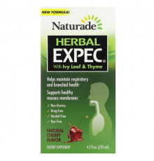 Для здоровья дыхательной системы Naturade, Herbal EXPEC, с листьями плюща и чабрецом, натуральная вишня, 125 мл (4,2 жидк. унции)