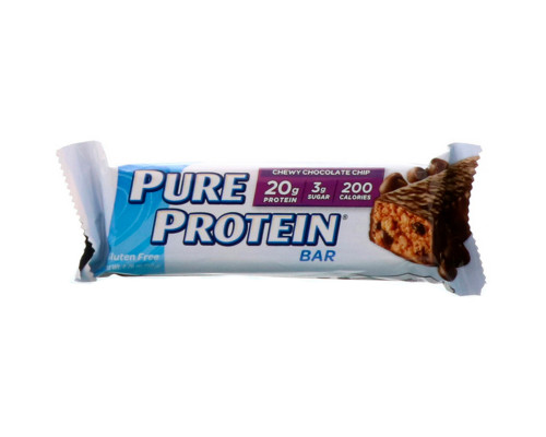 Pure Protein, Жевательный батончик с шоколадной крошкой, 6 батончиков, 1,76 унции (50 г) каждый