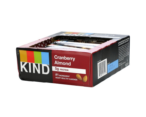 KIND Bars Kind Plus батончики с клюквой миндалем и антиоксидантами 12 батончиков по 14 унции (40 г) каждый KIND Bars Kind Plus батончики с клюквой миндалем и антиоксидантами 12 батончиков по 14 унции (40 г) каждый