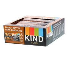 KIND Bars Plus фруктовые и ореховые батончики арахисовое масло с темным шоколадом + протеин 12 батончиков 14 унции (40 г) каждый