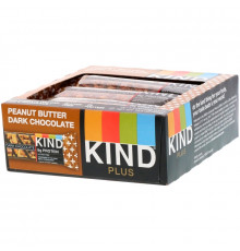 KIND Bars Plus фруктовые и ореховые батончики арахисовое масло с темным шоколадом + протеин 12 батончиков 14 унции (40 г) каждый