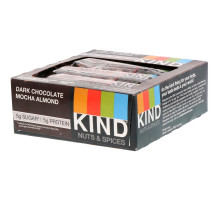 KIND Bars "Орехи со специями" с темным шоколадом мокко и миндалем 12 батончиков по 1.4 унций (40 г)