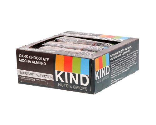 KIND Bars "Орехи со специями" с темным шоколадом мокко и миндалем 12 батончиков по 1.4 унций (40 г) KIND Bars "Орехи со специями" с темным шоколадом мокко и миндалем 12 батончиков по 1.4 унций (40 г)