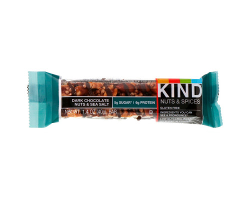 KIND Bars Батончики с темным шоколадом орехами и морской солью 12 батончиков 1.4 унции (40 г) каждый KIND Bars Батончики с темным шоколадом орехами и морской солью 12 батончиков 1.4 унции (40 г) каждый