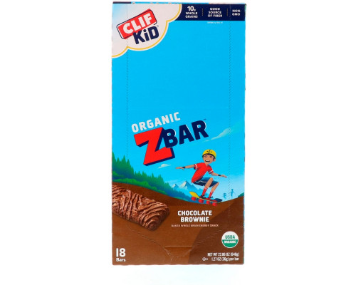 Clif Bar, Clif Kid, Organic Z Bar, Chocolate Brownie, 18 Bars, 1.27 oz (36 g) Per Bar Clif Bar, Clif Kid, Organic Z Bar, Chocolate Brownie, 18 Bars, 1.27 oz (36 g) Per Bar