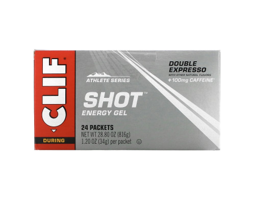 Clif Bar Shot Турбо-энергетический напиток двойной Экспрессо + кофеин 24 пакета 1.2 унций (34 г) каждый Clif Bar Shot Турбо-энергетический напиток двойной Экспрессо + кофеин 24 пакета 1.2 унций (34 г) каждый