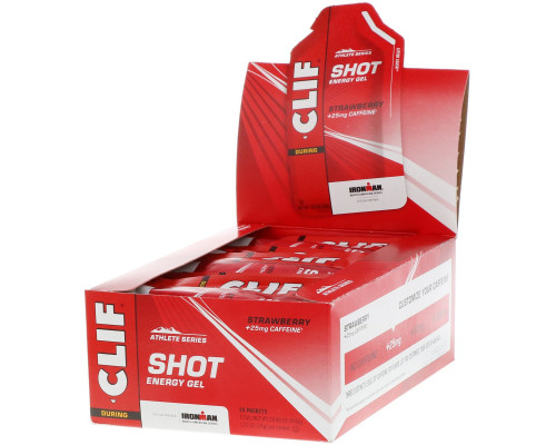 Clif Bar Shot Энергетический гель Клубника + Кофеин 24 пакетика 1.2 унций (34 г) каждый Clif Bar Shot Энергетический гель Клубника + Кофеин 24 пакетика 1.2 унций (34 г) каждый