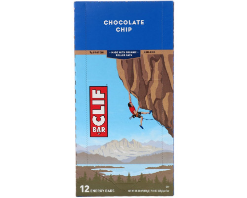 Clif Bar, Energy Bar, Chocolate Chip, 12 Bars, 2.40 oz (68 g) Each Clif Bar, Energy Bar, Chocolate Chip, 12 Bars, 2.40 oz (68 g) Each