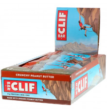 Clif Bar, Энергетический батончик, хрустящее арахисовое масло, 12 штук по 2,40 унции (68 г) каждая