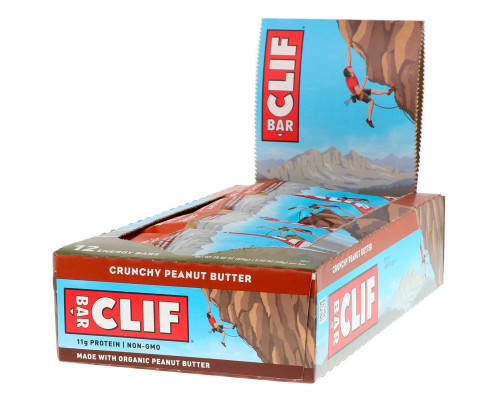 Clif Bar, Энергетический батончик, хрустящее арахисовое масло, 12 штук по 2,40 унции (68 г) каждая Clif Bar, Энергетический батончик, хрустящее арахисовое масло, 12 штук по 2,40 унции (68 г) каждая