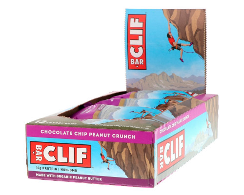 Clif Bar, Энергетический батончик, шоколадная крошка и персик, 12 батончиков, 2,40 унции (68 г) каждый Clif Bar, Энергетический батончик, шоколадная крошка и персик, 12 батончиков, 2,40 унции (68 г) каждый