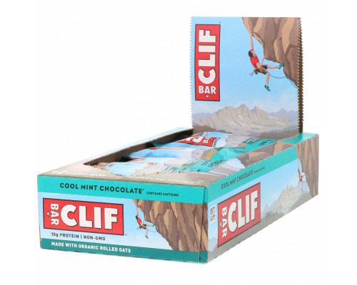 Clif Bar, Энергетические батончики с освежающим вкусом мятного шоколада, 12 шт. по 75г каждый Clif Bar, Энергетические батончики с освежающим вкусом мятного шоколада, 12 шт. по 75г каждый