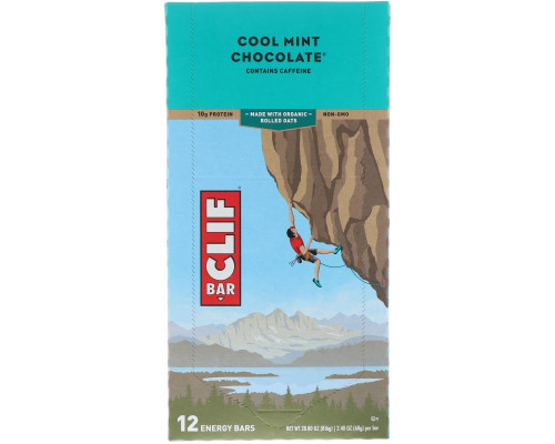 Clif Bar, Энергетические батончики с освежающим вкусом мятного шоколада, 12 шт. по 75г каждый Clif Bar, Энергетические батончики с освежающим вкусом мятного шоколада, 12 шт. по 75г каждый
