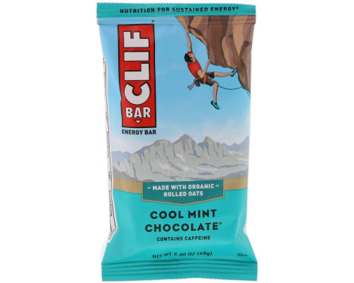 Clif Bar, Энергетические батончики с освежающим вкусом мятного шоколада, 12 шт. по 75г каждый Clif Bar, Энергетические батончики с освежающим вкусом мятного шоколада, 12 шт. по 75г каждый