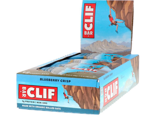 Clif Bar, Energy Bar, Blueberry Crisp, 12 Bars, 2.40 oz (68 g) Each Clif Bar, Energy Bar, Blueberry Crisp, 12 Bars, 2.40 oz (68 g) Each