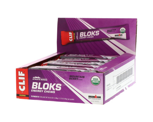 Clif Bar Shot Bloks Energy Chews с Ягодным вкусом 18 пакетов 2.1 унций (60 г) в пакете Clif Bar Shot Bloks Energy Chews с Ягодным вкусом 18 пакетов 2.1 унций (60 г) в пакете